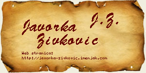 Javorka Živković vizit kartica